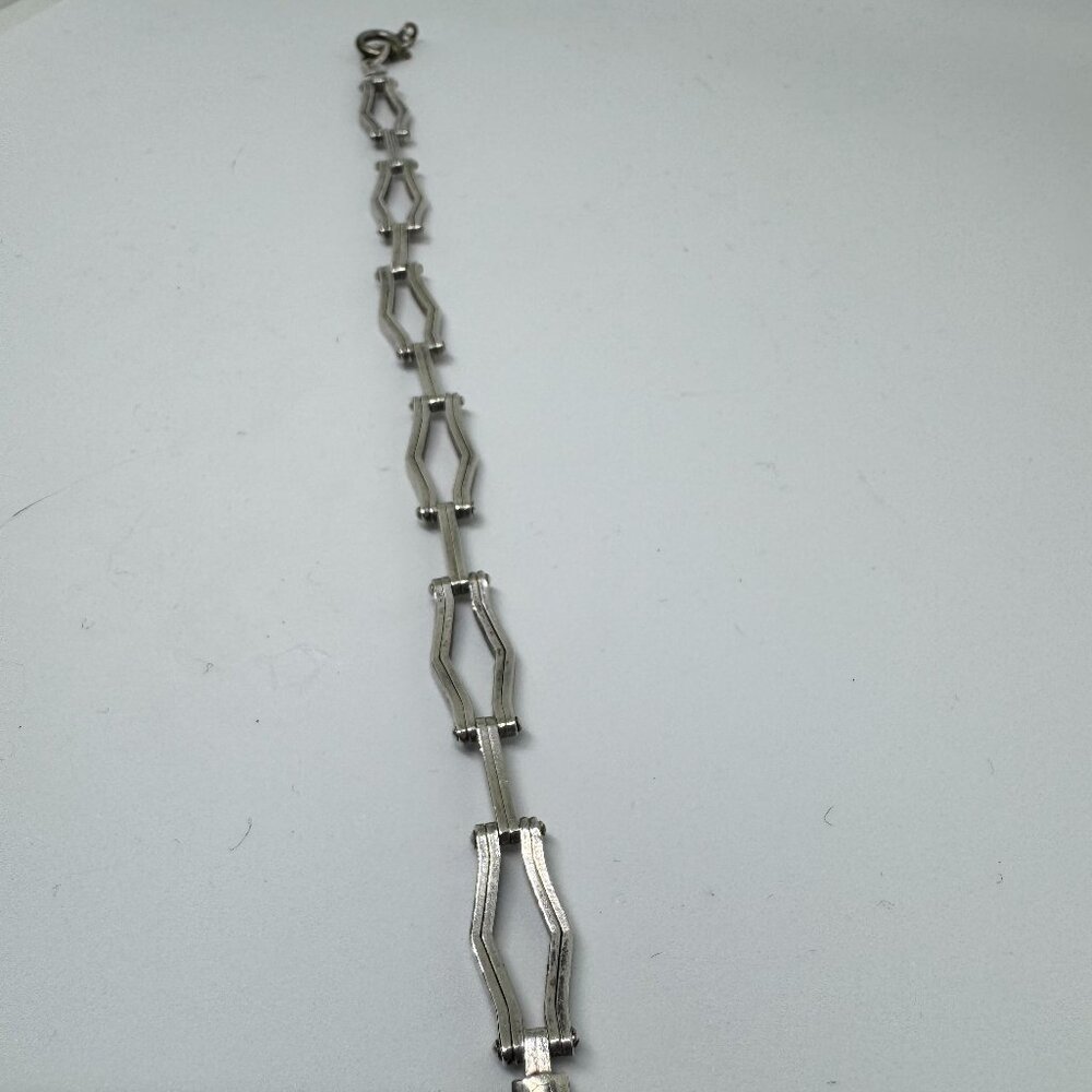 Vintage Italian Sterling Silver Gate Link Bracelet